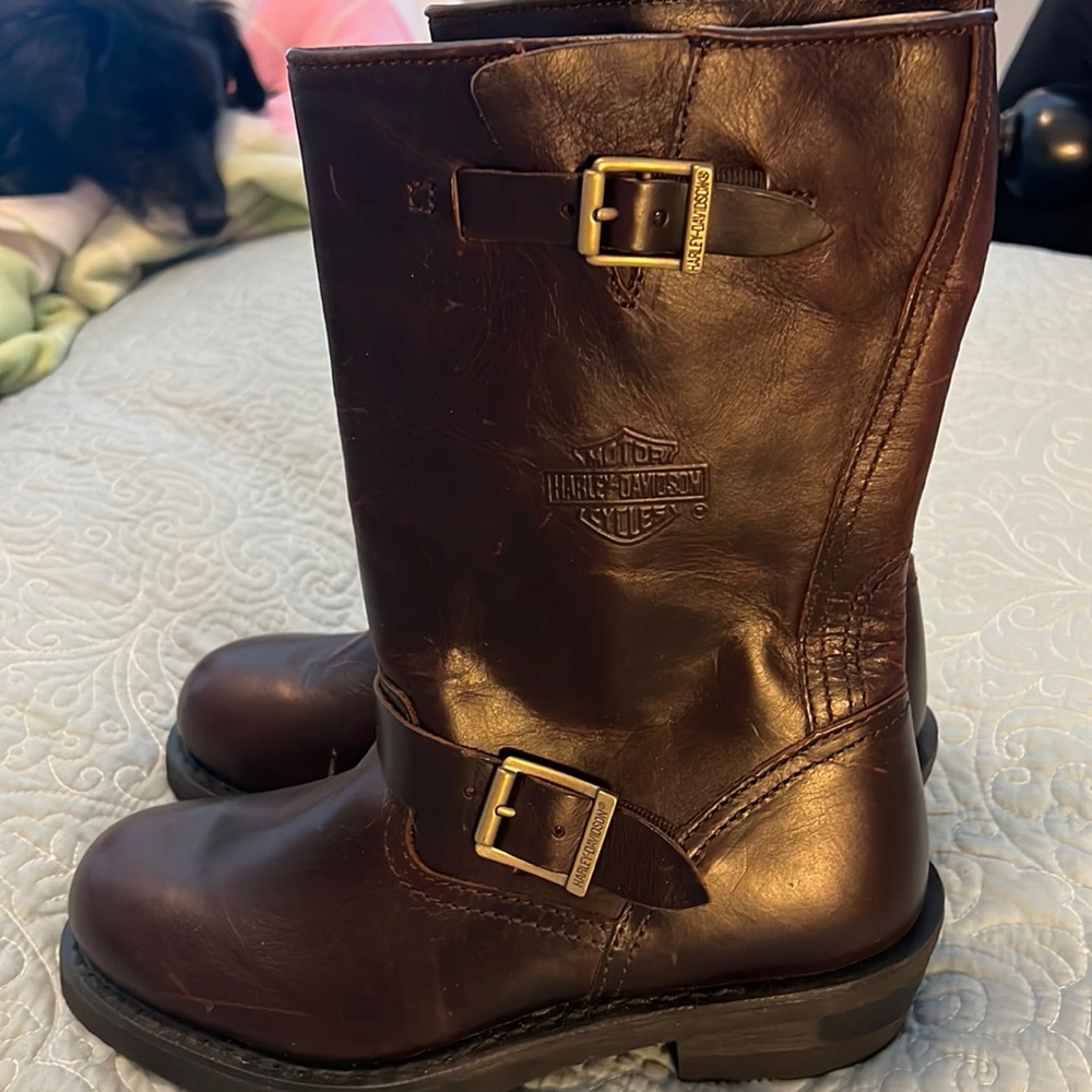 Harley Davidson moto boots. Rich brown color ladies size 9 medium